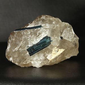 Indicolite Tourmaline Crystals in Quartz
