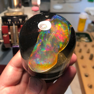 Opal in Glass Display Dome