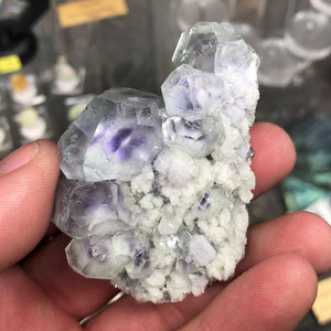 Raw Fluorite Crystals on Quartz Matrix