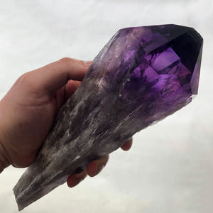 large raw amethyst crystal point brazil