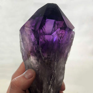 raw gemmy amethyst crystal point