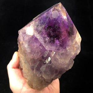 Large raw amethyst crystal