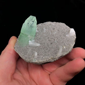 Petite Apophyllite Crystal with Stilbite