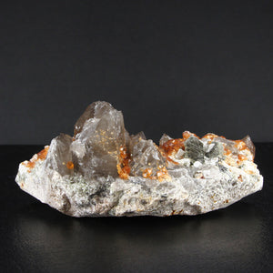 Spessartite Garnet and Smokey Quartz Crystals