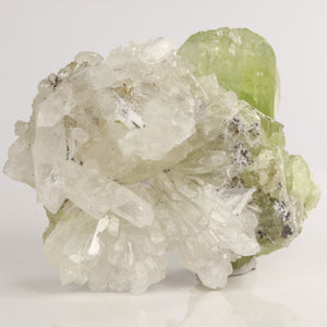 Clear Quartz Crystal Cluster with Tanzanian Green Diopside Crystal