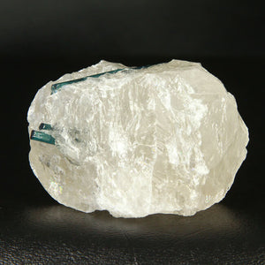 Blue Tourmaline Crystals in Clear Quartz