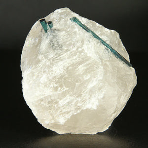 Blue Tourmaline Crystals in Clear Quartz