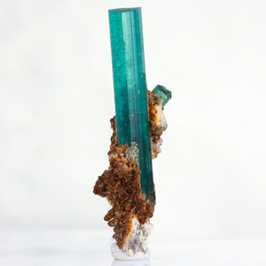 Blue Green Tourmaline Crystal on Matrix