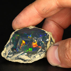 Welo Black opal crystal specimen Ethiopia