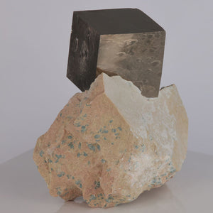 Raw Pyrite Cube on Marl