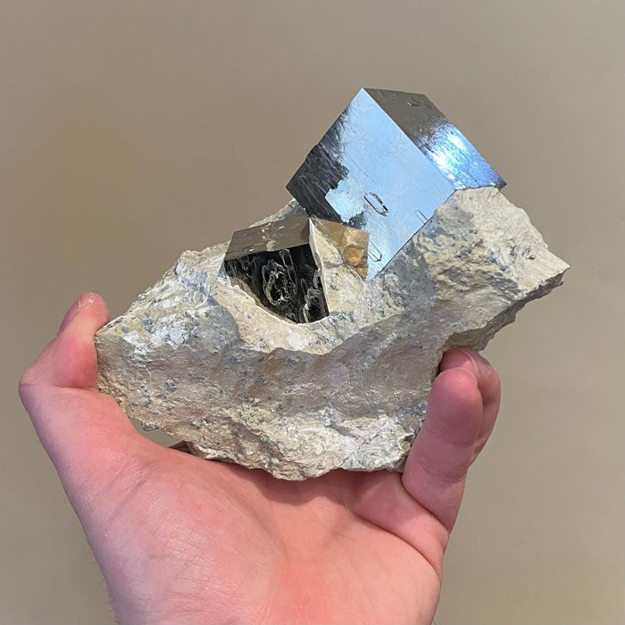 Navajun Pyrite Crystal Specimen from Spain Cubes
