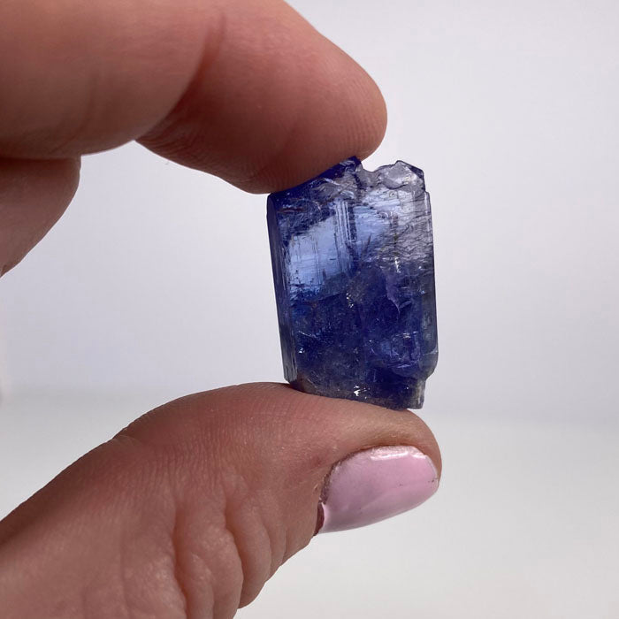 heated raw tanzanite crystal