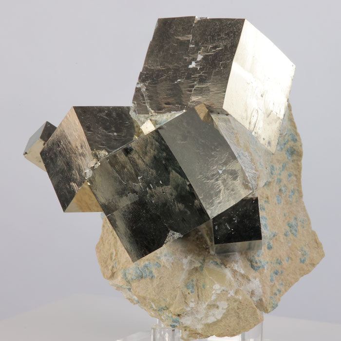 Raw Pyrite Specimen on Limestone