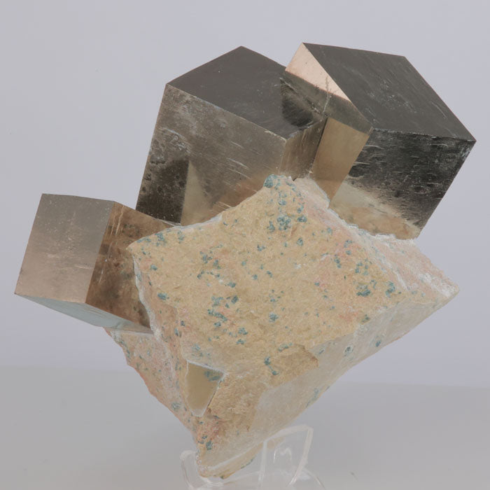 Triple pyrite Cube mineral specimen