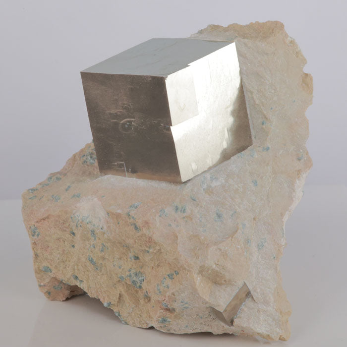 Raw Iron Pyrite Cube on Host Rock