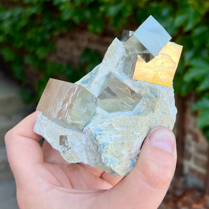 Matrix Pyrite Crystal Cluster