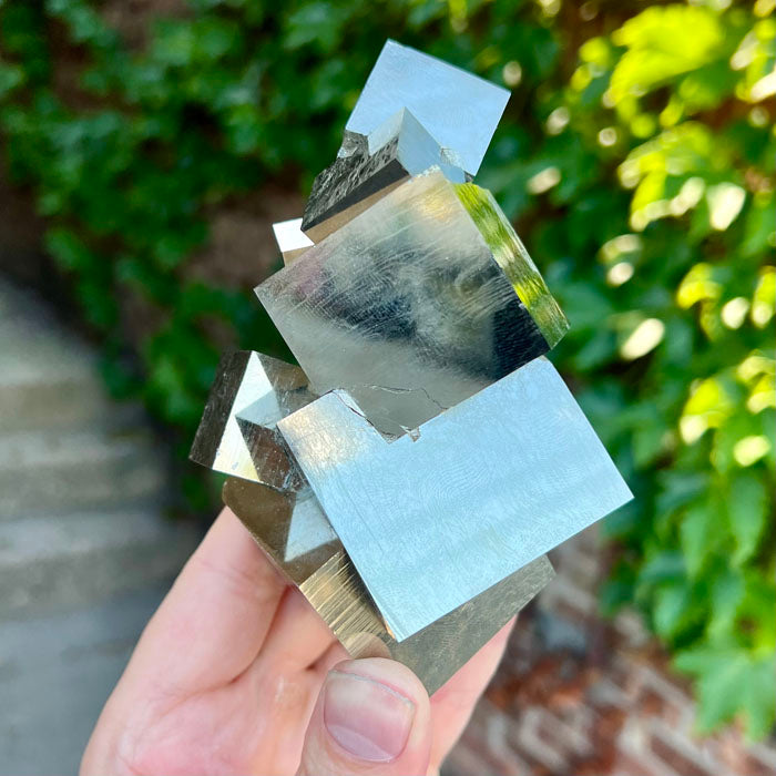 Large pyrite cube crystal cluster