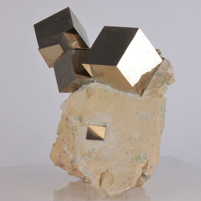 Pyrite Crystal Cluster on Matrix