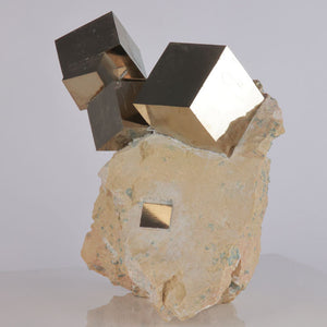 Pyrite Crystal Cluster on Matrix