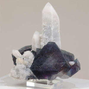 Inner Mongolia White Quartz and Fluorite Mineral Specimen