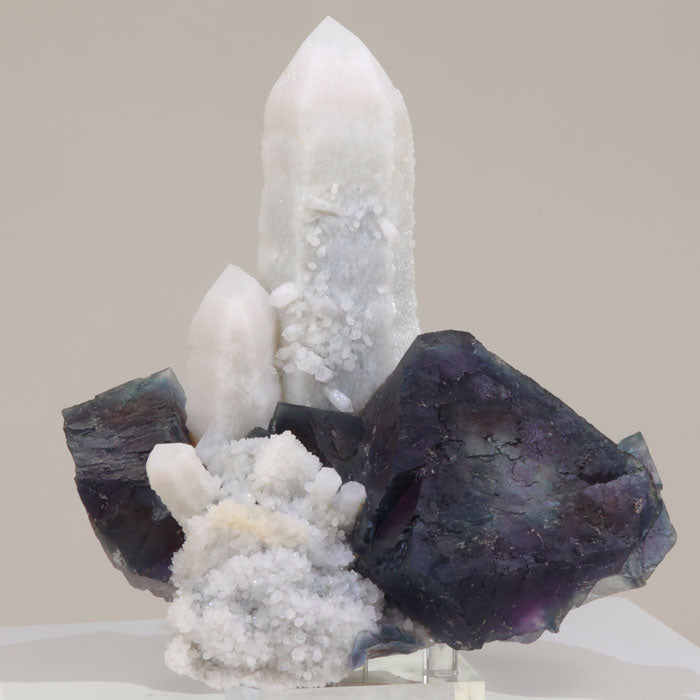 Inner Mongolia Purple Fluorite and White Quartz