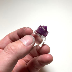 Natural ruby crystal purplish red corundum