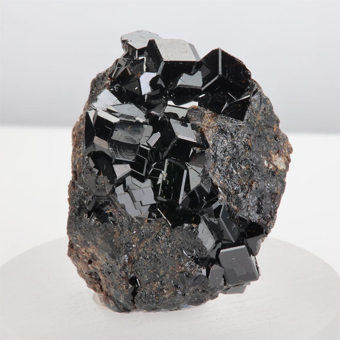 Black garnet crystals
