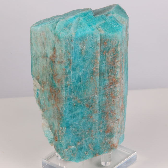 Large blue amazonite mineral specimen from colorado