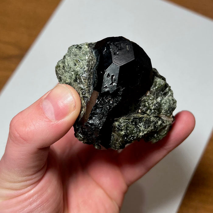 Black spinel crystal from russia