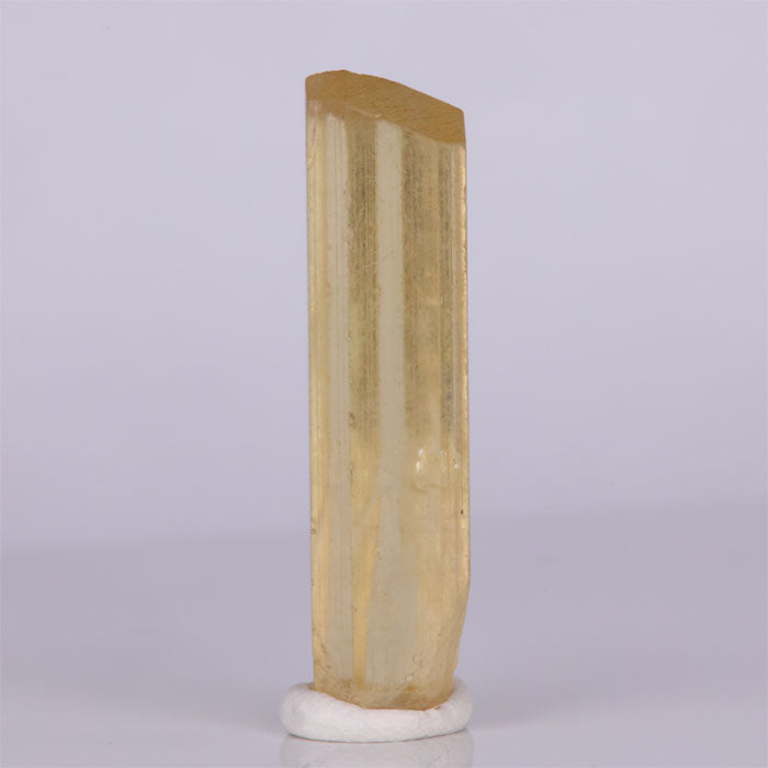 Natural scapolite crystal from Tanzania tall yellow mineral specimen