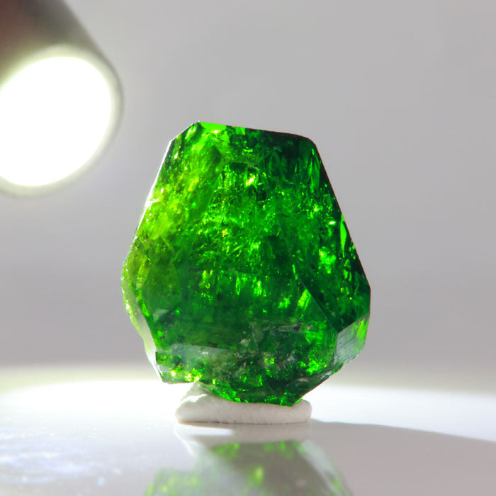 Vivid green chrome tourmaline crystal natural collector specimen Tanzania