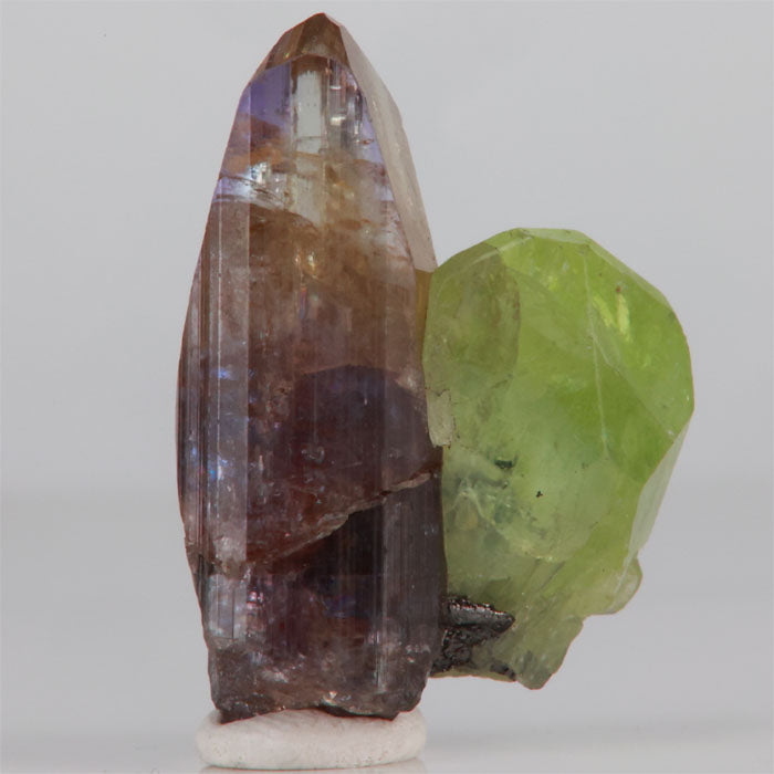 Tanzanite and diopside crystal combination collector mineral