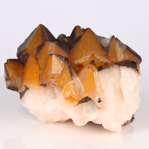 different brown orange white calcite crystal specimen