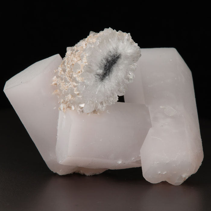 white well formed calcite crystals