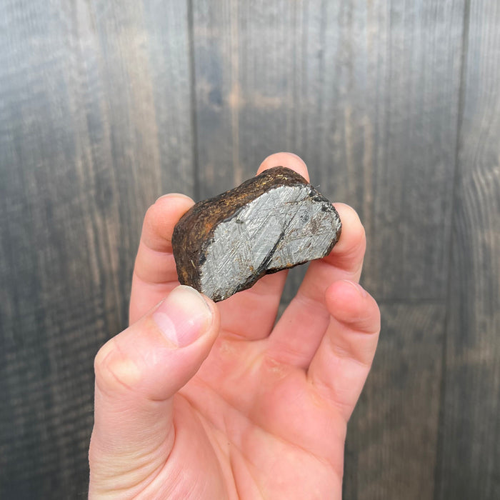 Natural and Etched space rock