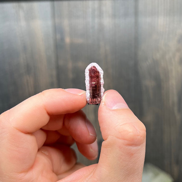 Pink tourmaline and lepidolite crystal specimen