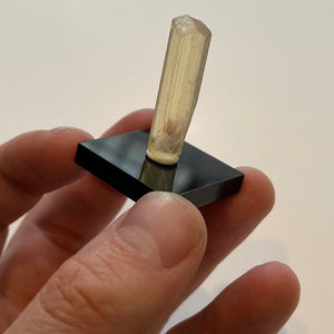 Yellow scapolite crystal elongated natural mineral specimen Tanzania