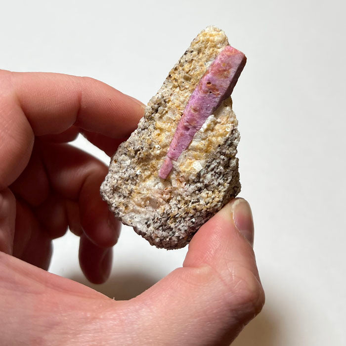 Ruby crystal in matrix from Tanzania pink red corundum specimen
