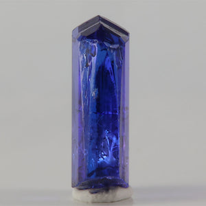 Highly saturated tanzanite crystal with rich color