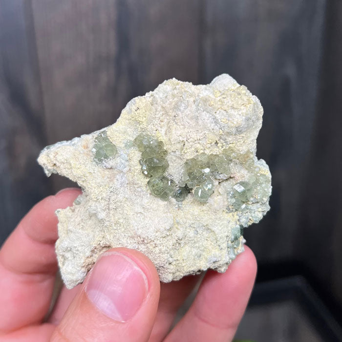 77.66g Green Demantoid Garnet Crystal Cluster on Matrix