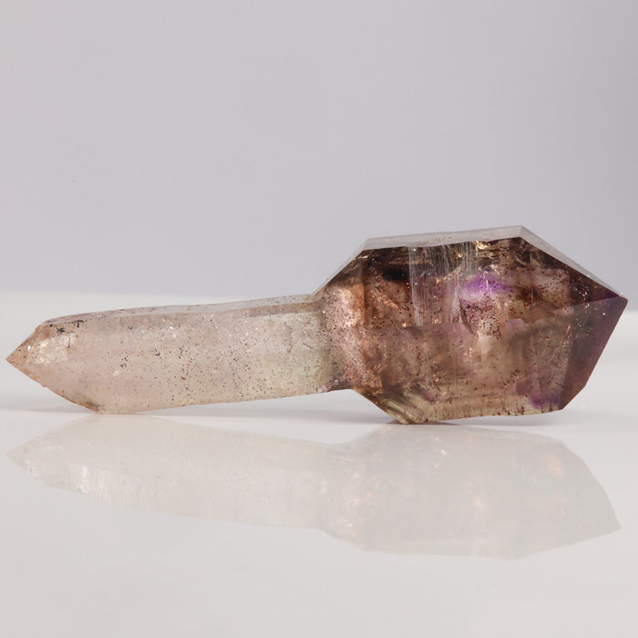 Smokey Quartz Amethyst Scepter double terminated