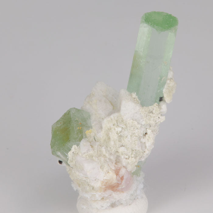 Green beryl with feldspar