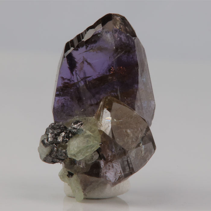 Unheated tanzanite and diopside mineral specimen