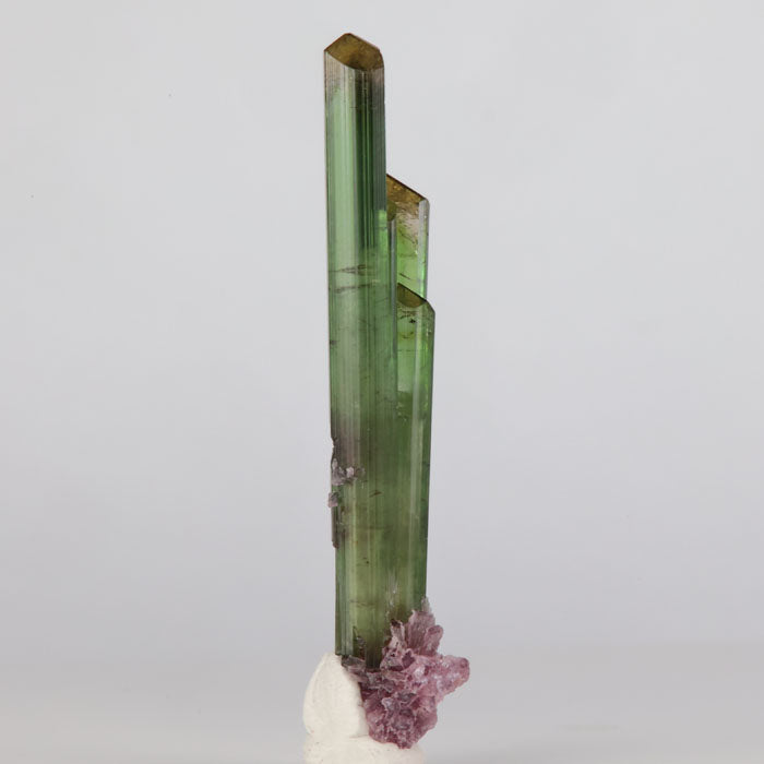 Brazilian tourmaline crystal cluster with lepidolite