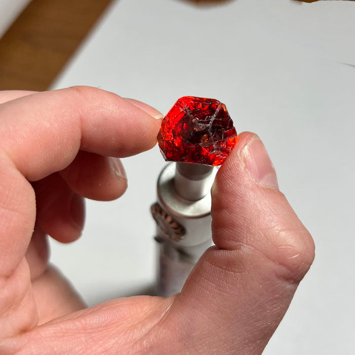 Back lit tanzanian zircon crystal