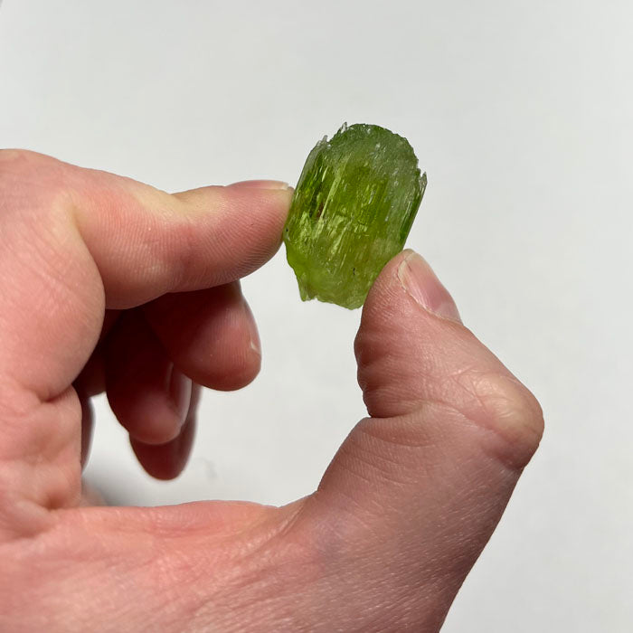Etched natural vibrant green diopside crystal specimen