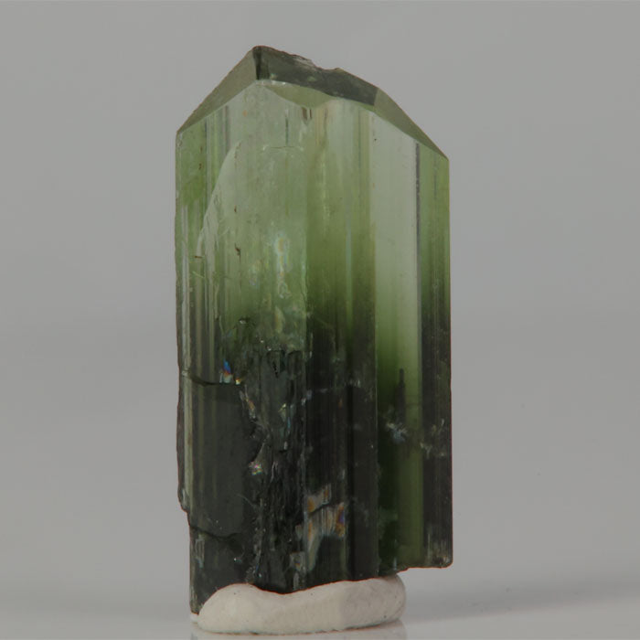 Transparent tremolite crystal with green zoning natural specimen