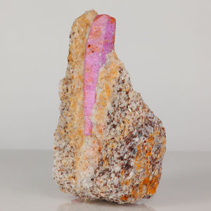 Ruby crystal in matrix from Tanzania pink red corundum specimen