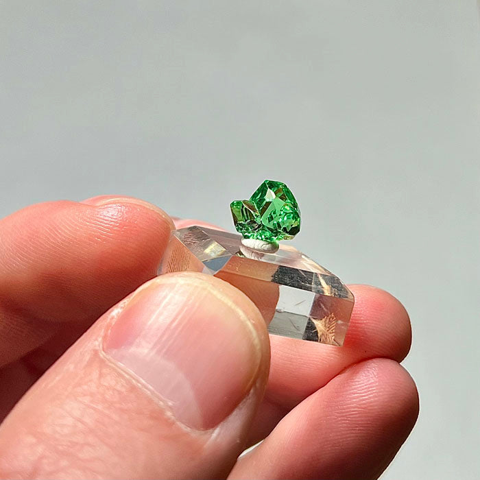 green gemmy tsavorite garnet crystal