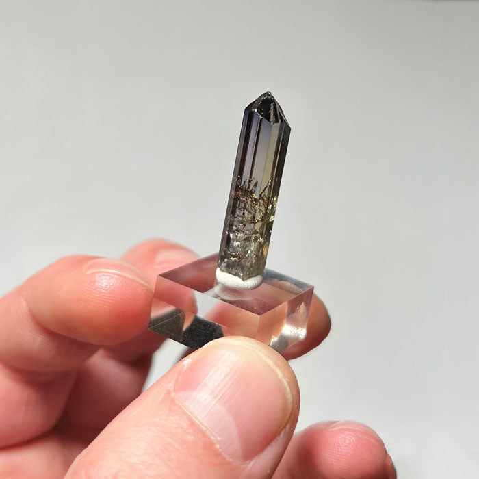 tanzanite crystal in hand